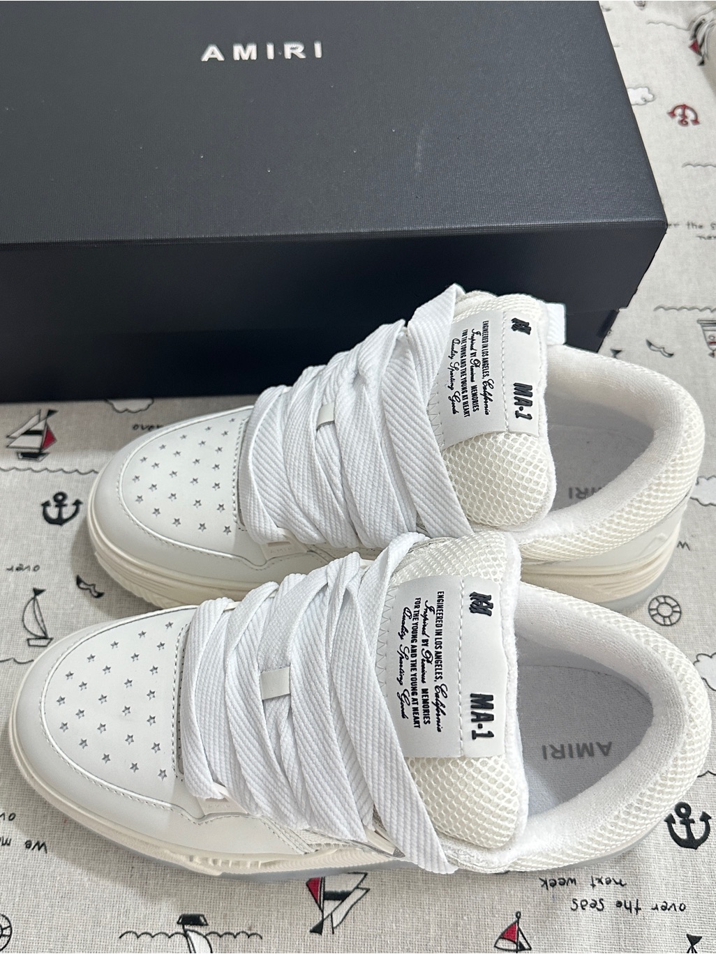 Amiri White Low-Top Ma-1 Leather Sneakers